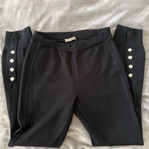 Alexander McQueen pants, Black Leggings with Button Accents, small, 100% wool